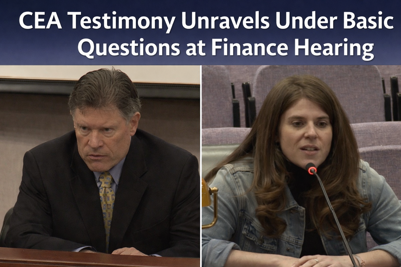 CEA Testimony Unravels Under Basic Questions at Finance Hearing 